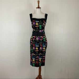 Universal Studios Vintage Monsters Pin Up Sleeveless Sheath Dress